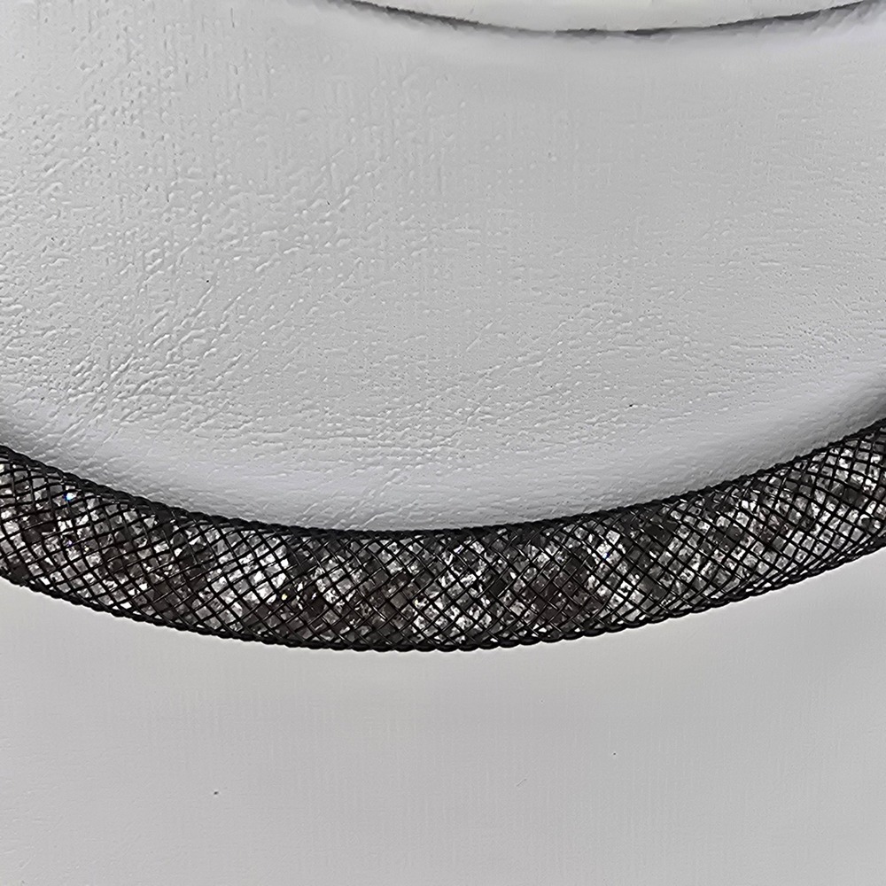 Swarovski Stardust Choker Necklace or Wrap Bracelet Black Crystal Mesh 15in